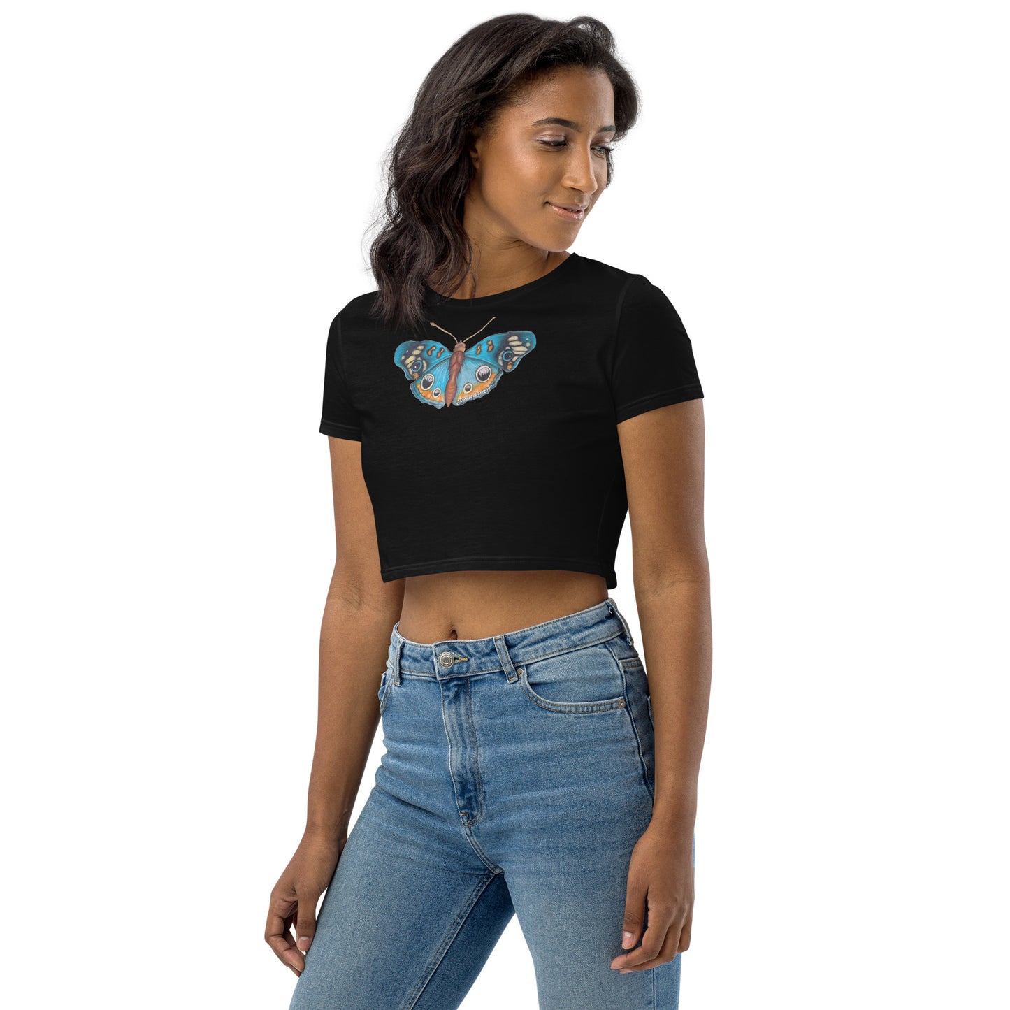🦋 Butterfly Crop top Shirt - Baby Blue's Code & Price - RblxTrade